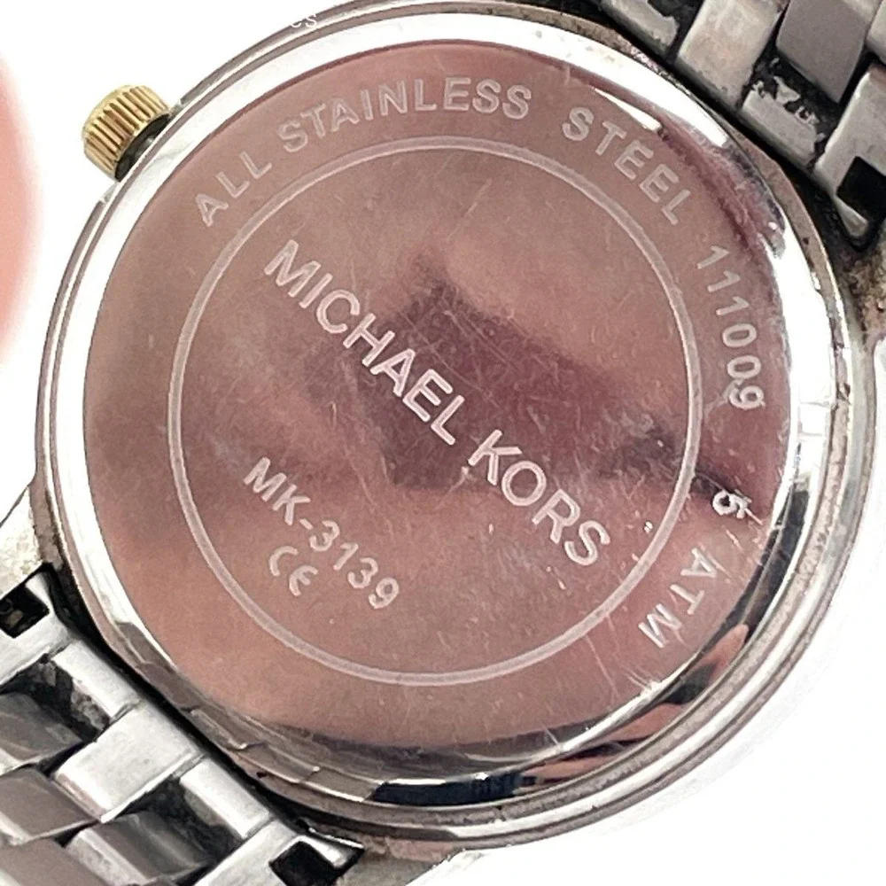 Michael Kors Women's Darci Watch MK-3139 Two-Tone Mother of Pearl Crystal Bezel